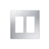 Placa de pared 2 espacios, diseño tipo metálico, para atenuador (dimmer), apagador ó control remoto inalámbrico LUTRON.