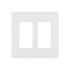 Placa de pared 2 espacios, para atenuador (dimmer), apagador ó control remoto inalámbrico LUTRON.