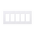 Placa de pared 5 espacios, para atenuador (dimmer), switch ó control remoto PICO inalámbrico
