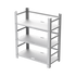 Estante Galvanizado de 3 Niveles para Instalación de 12 Baterías de Ciclo Profundo Similares a la PL-110-D12.