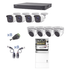 KIT TurboHD 1080p / DVR 8 Canales / 4 Cámaras Bala (exterior 2.8 mm) / 4 Cámaras Eyeball (exterior 2.8 mm) / Transceptores / Conectores / Fuente de Poder Profesional hasta 15 Vcd para Largas Distancias