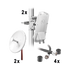 Enlace Backhaul completo de alta capacidad, incluye: 2x PTP550CE, 2x NPTR3 (37 dBi), 4x Jumpers