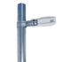 Aislador de paso o esquina de color Blanco con abrazadera incluida de 33-38mm para uso en tubería de malla ciclónica.